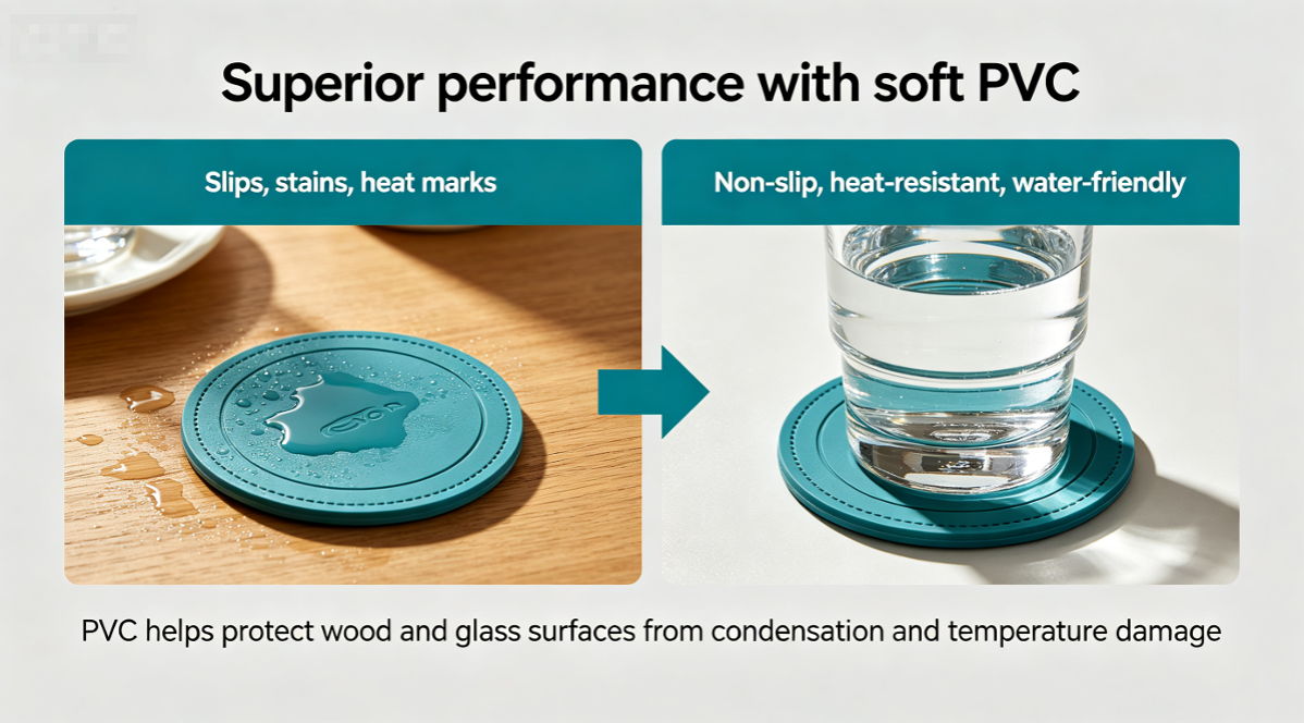 The Benefits of Non-Slip PVC Coasters: Safety and Protection