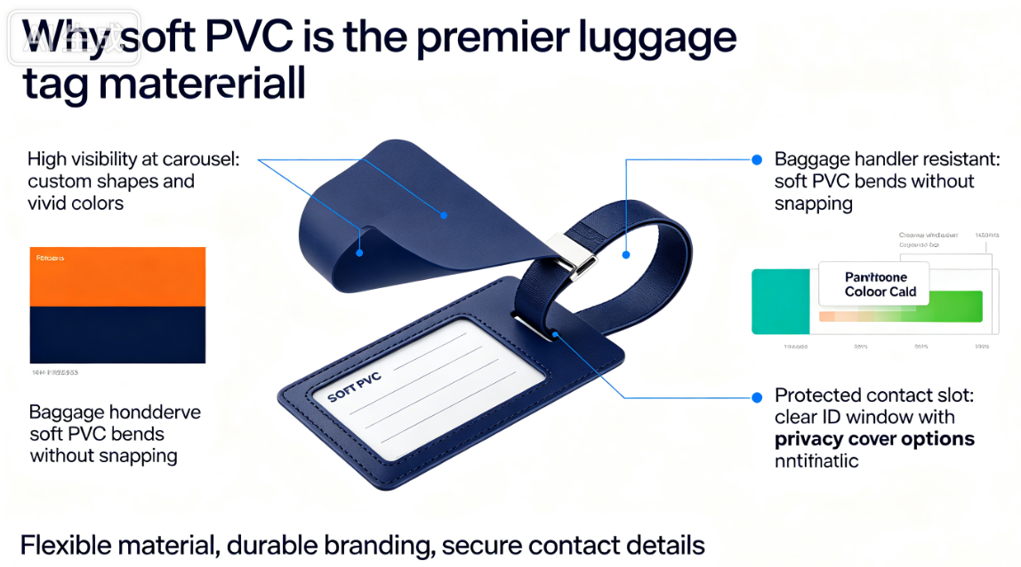 Elevate Travel Agency and Airline Branding  by Custom PVC Luggage Tags
